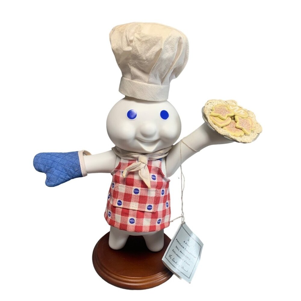 Danbury Mint Pillsbury Doughboy Porcelain Collector Doll with Chef Hat & Apron